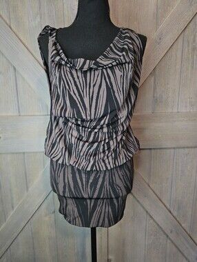 Y2k Nwt Moonstar Zebra Print Open Back Dress sz Small